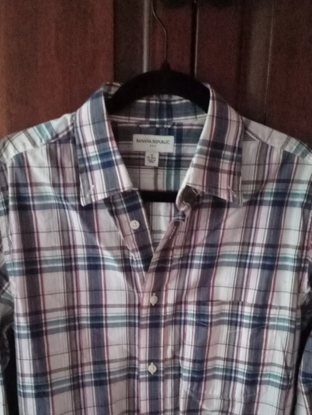 Three Banana Republic Men’s Plaid Button-Down Shirts One Price - Slim Medium